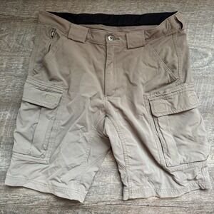 Duluth Trading Shorts Mens M Brown Flex  Relaxed Fit Hiking Cargo Distressed